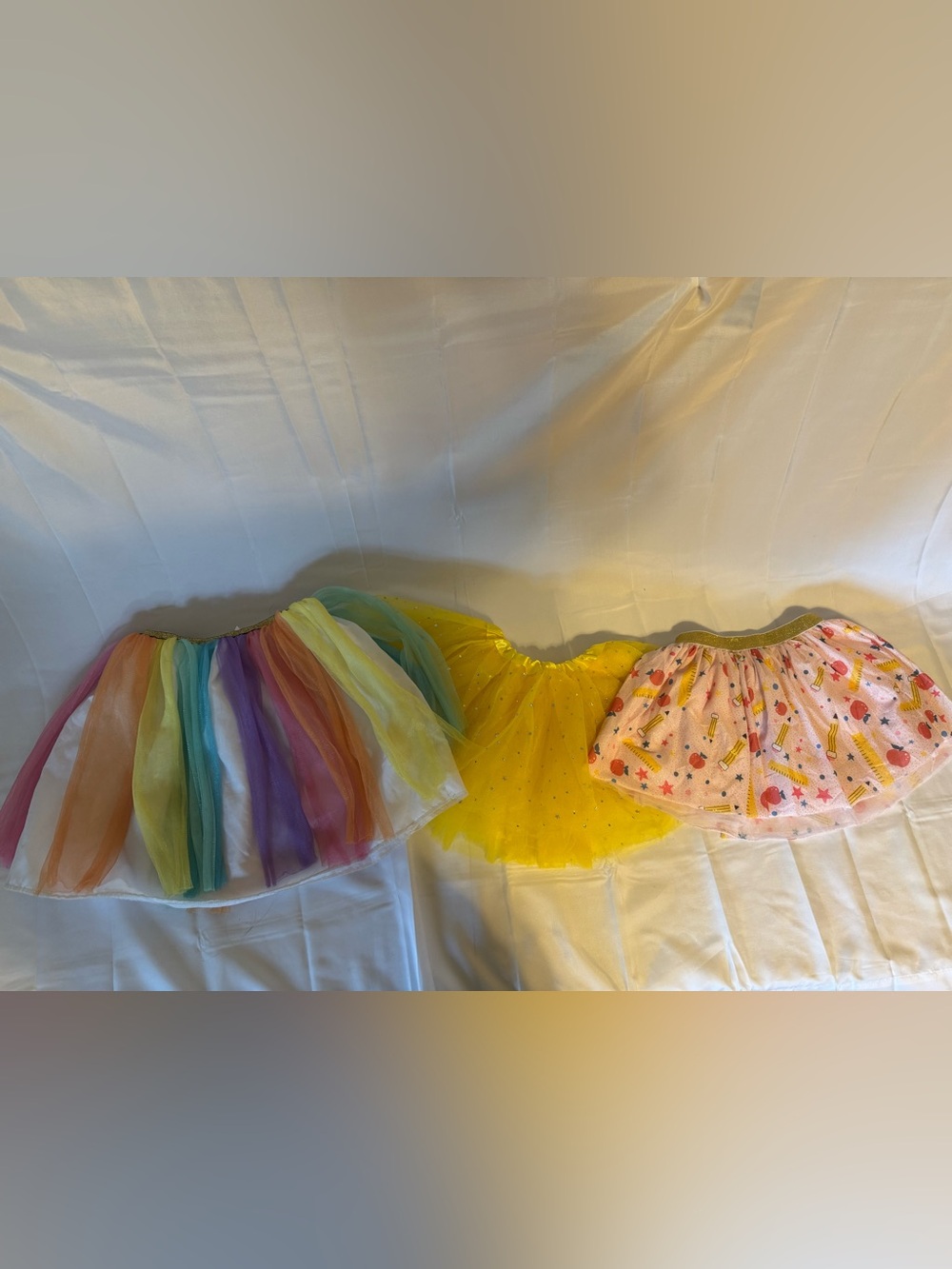 Set of 3 Girls' Tulle Skirts - Rainbow, Yellow, Pink
